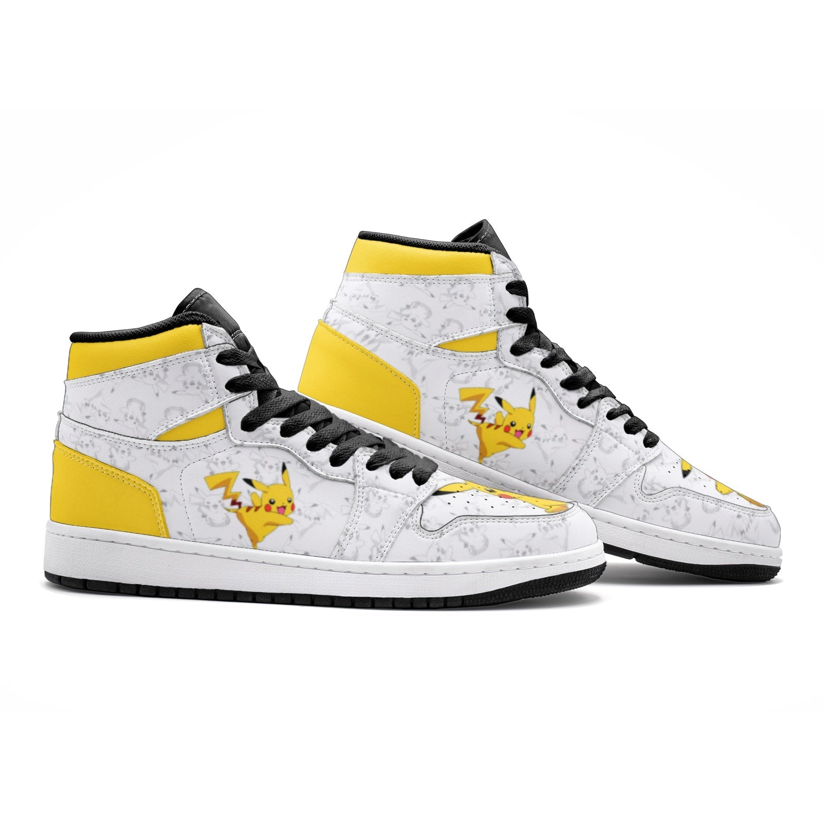 Alternative view of Pikachu V2 Pokemon Custom Sneaker Mid 1 Basketball Shoes - Otaku Hall