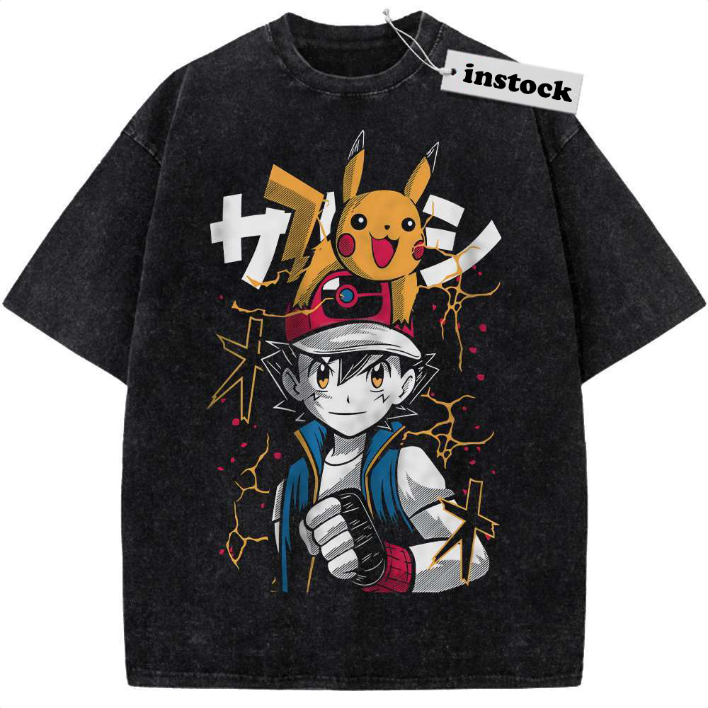 Pikachu vs Ash Ketchum Shirt, Pokemon shirt, Anime Shirt, Vintage T-Shirt