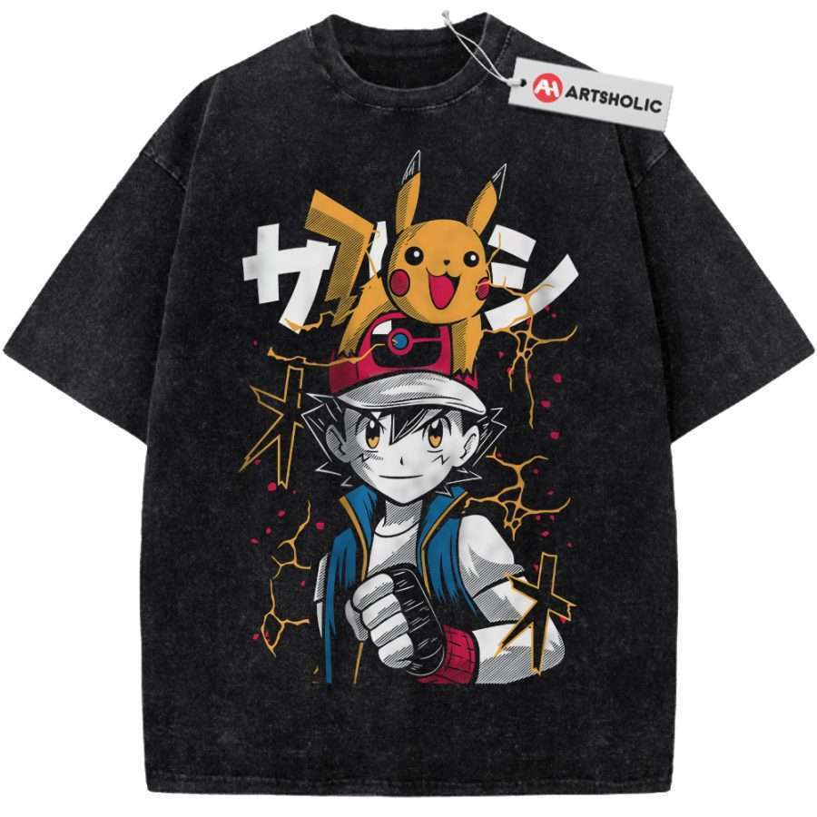 Alternative view of Pikachu vs Ash Ketchum Shirt, Pokemon shirt, Anime Shirt, Vintage T-Shirt
