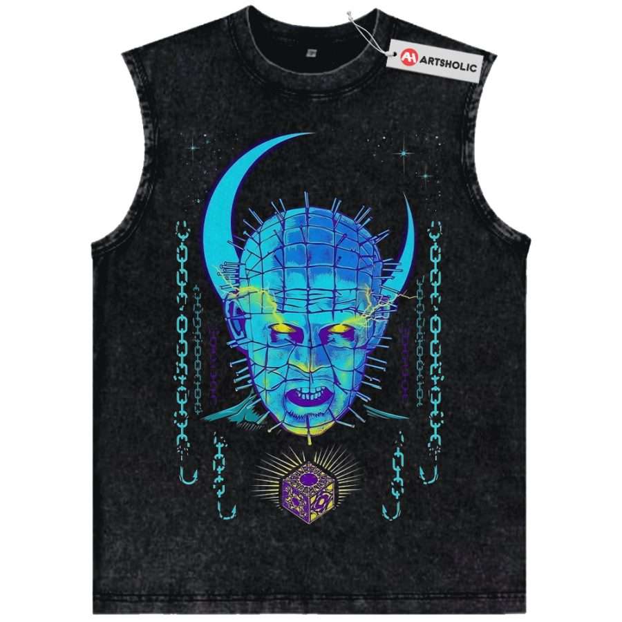 Alternative view of Pinhead Tank Top, Hellraiser Tank Top, Halloween Tank Top, Horror Tank Top, Vintage Tank Top