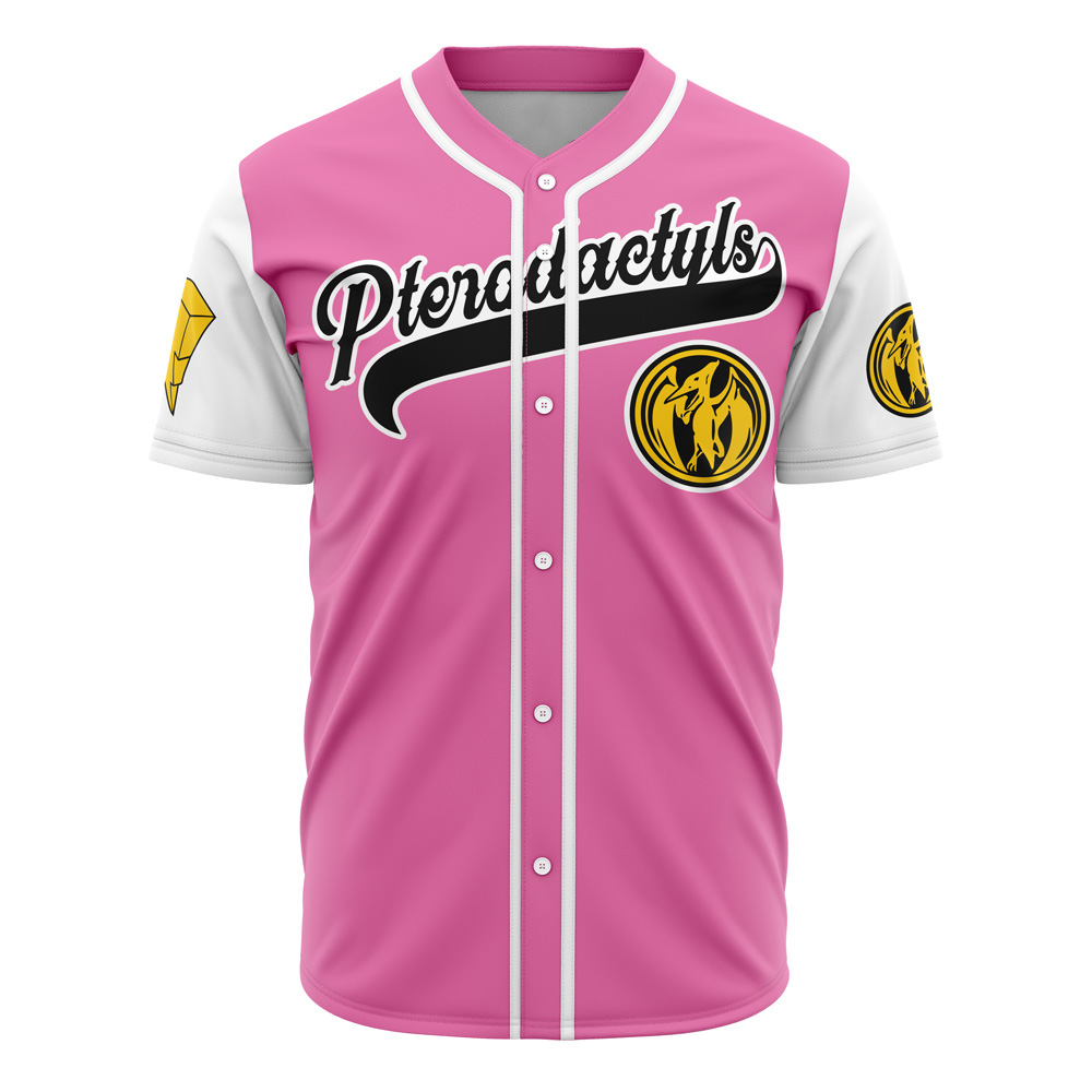 Pink Pterodactyls Kimberly Hart Power Rangers Custom Baseball Jersey - Otaku Hall