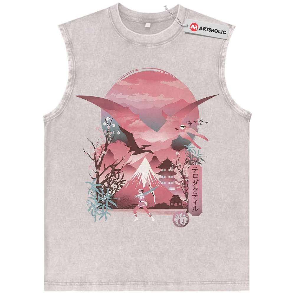 Alternative view of Pink Ranger Tank Top, Power Rangers Tank Top, Animated Tank Top, Vintage Tank Top