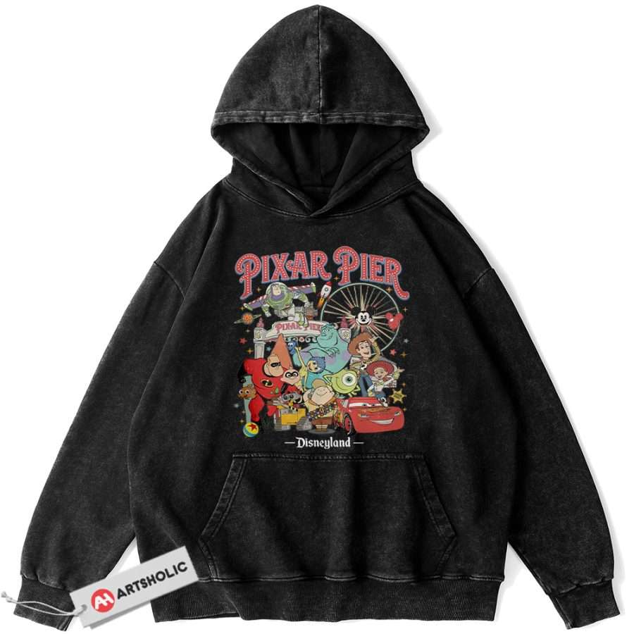 Alternative view of Pixar x Disney Hoodie, Cartoon Hoodie, Vintage Hoodie