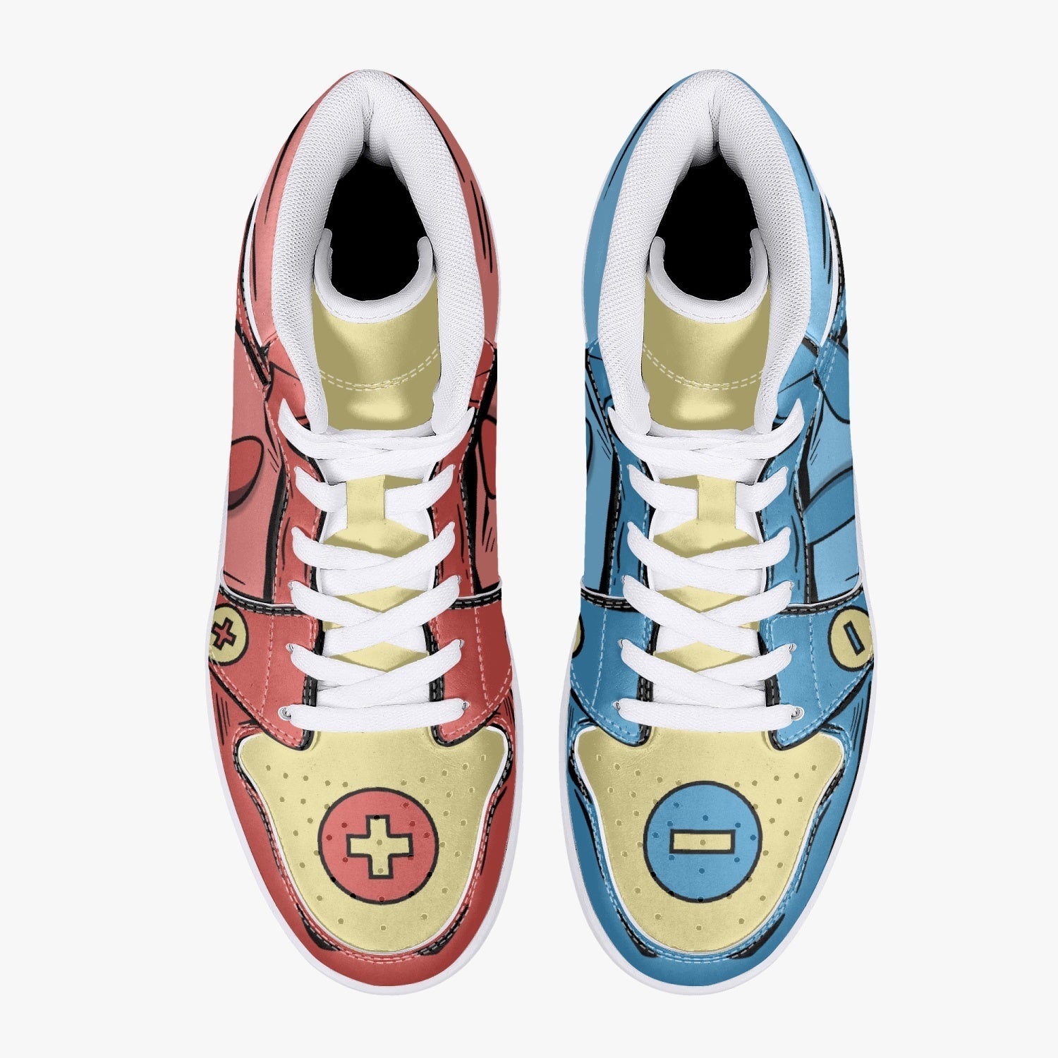 Alternative view of Plusle and Minun Pokemon Custom Sneaker Mid 1 Basketball Shoes - Otaku Hall