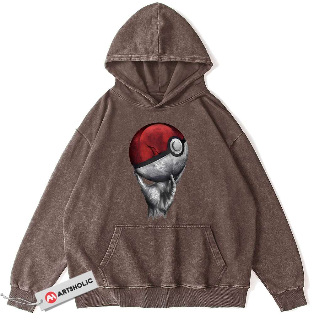 Alternative view of Poke Ball Hoodie, Pokemon Hoodie, Anime Hoodie, Vintage Hoodie