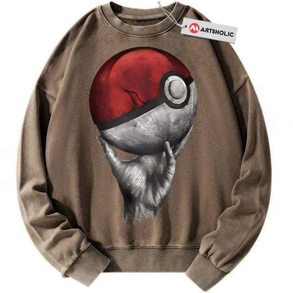 Alternative view of Poke Ball Sweatshirt, Pokemon Sweatshirt, Anime Sweatshirt, Vintage Sweater