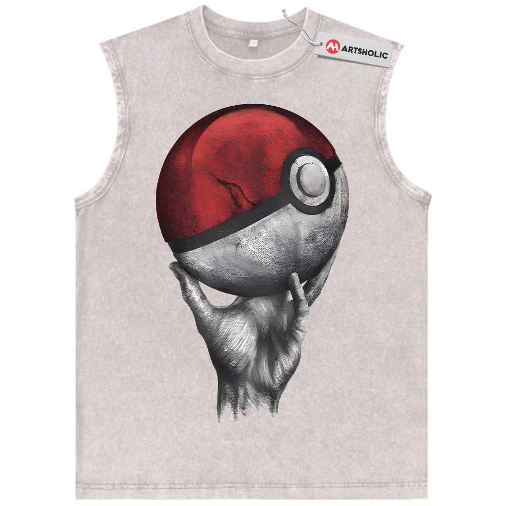 Alternative view of Poke Ball Tank Top, Pokemon Tank Top, Anime Tank Top, Vintage Tank Top