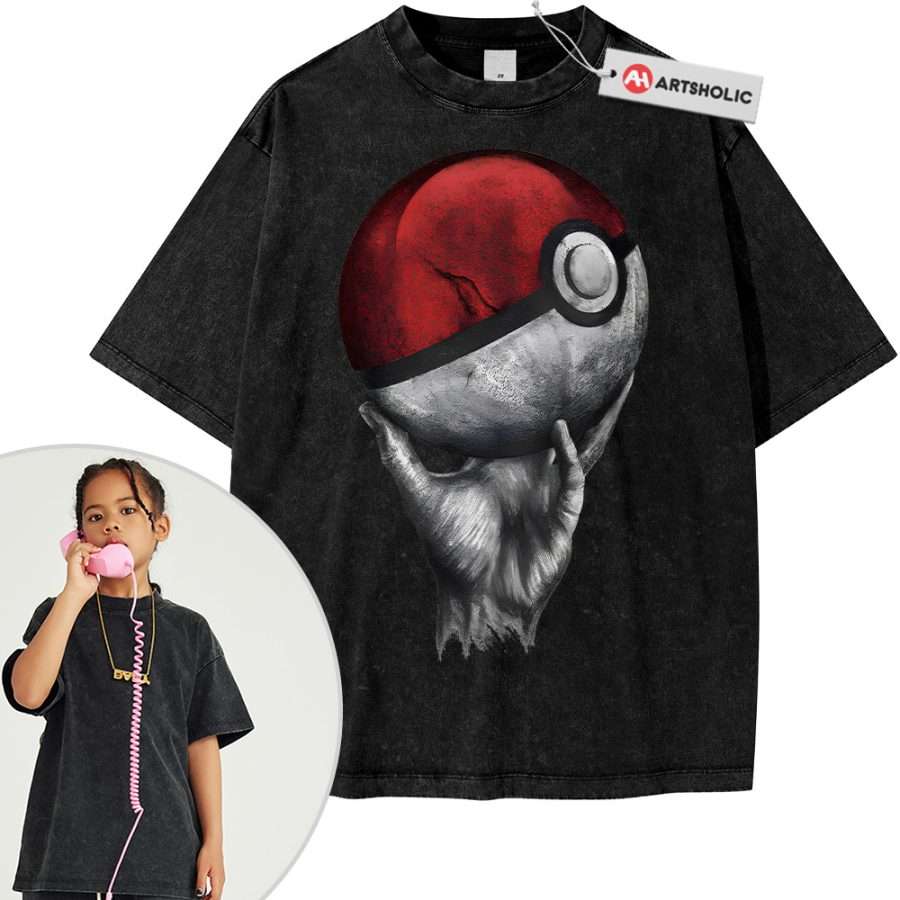 Alternative view of Poke Ball Tee For Kids, Pokemon Tee For Kids, Anime Tee For Kids, Vintage Tee For Kids