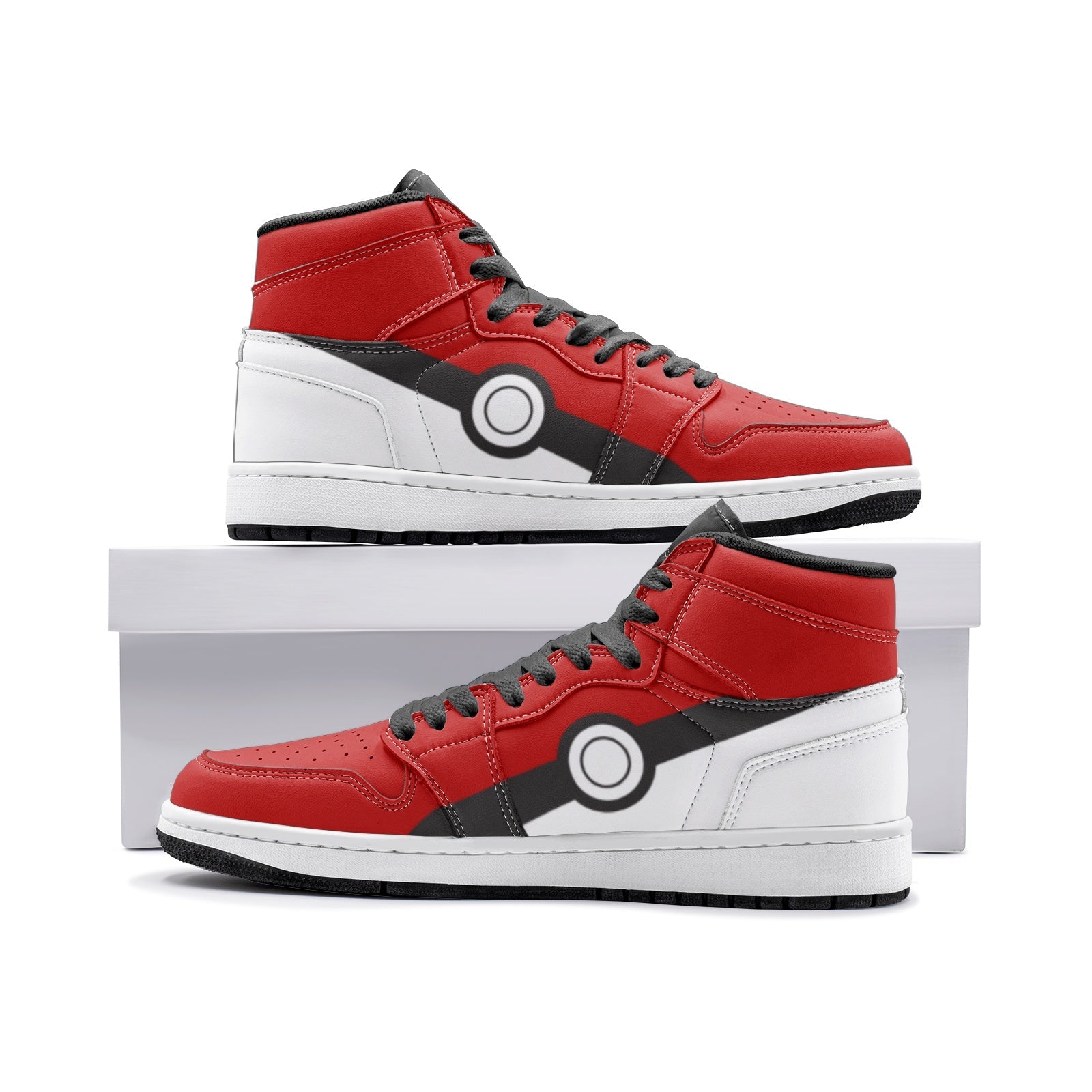 Pokeball Pokemon Custom Sneaker Mid 1 Basketball Shoes - Otaku Hall
