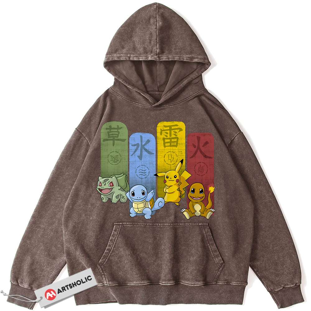 Alternative view of Pokemon Hoodie, Anime Hoodie, Vintage Hoodie