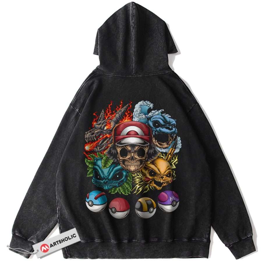 Alternative view of Pokemon Hoodie, Anime Hoodie, Vintage Hoodie
