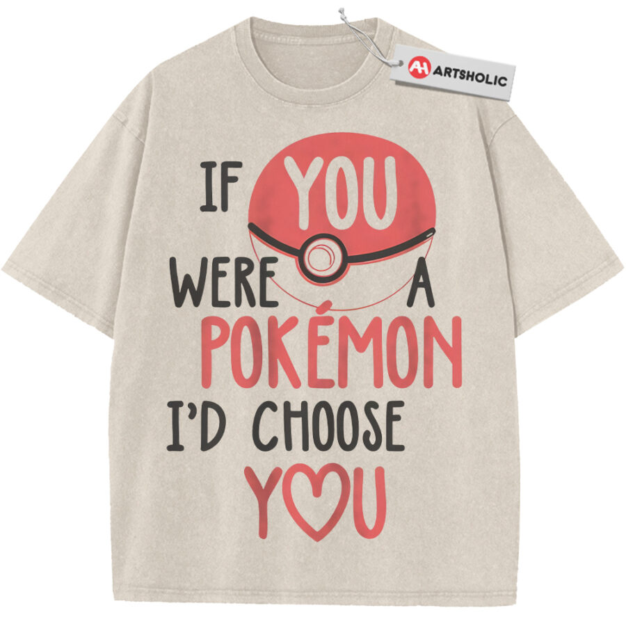 Alternative view of Pokemon Shirt, PKM Shirt, Valentine's Day Shirt, Anime Shirt, Vintage T-Shirt