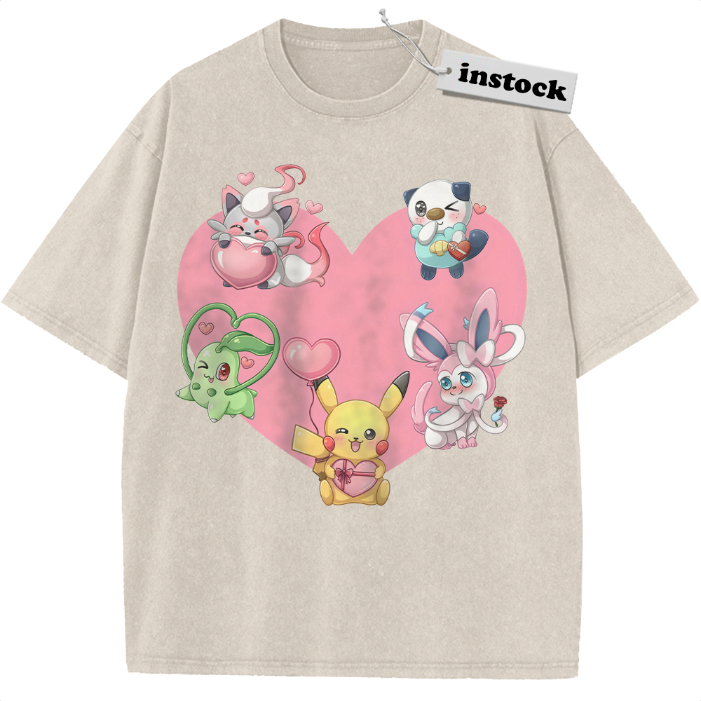 Pokemon Shirt, PKM Shirt, Valentine's Day Shirt, Anime Shirt, Vintage Tee