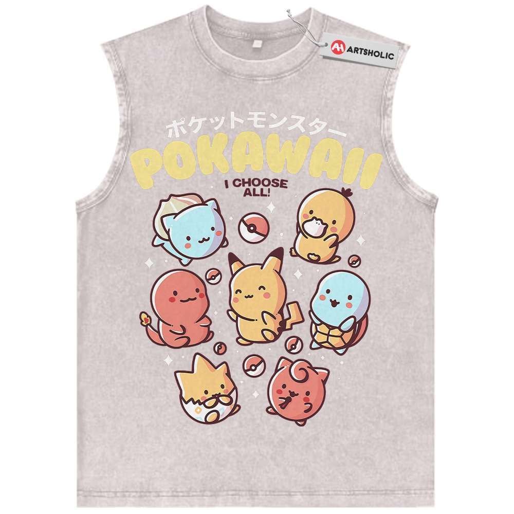 Alternative view of Pokemon Tank Top, Anime Tank Top, Vintage Tank Top