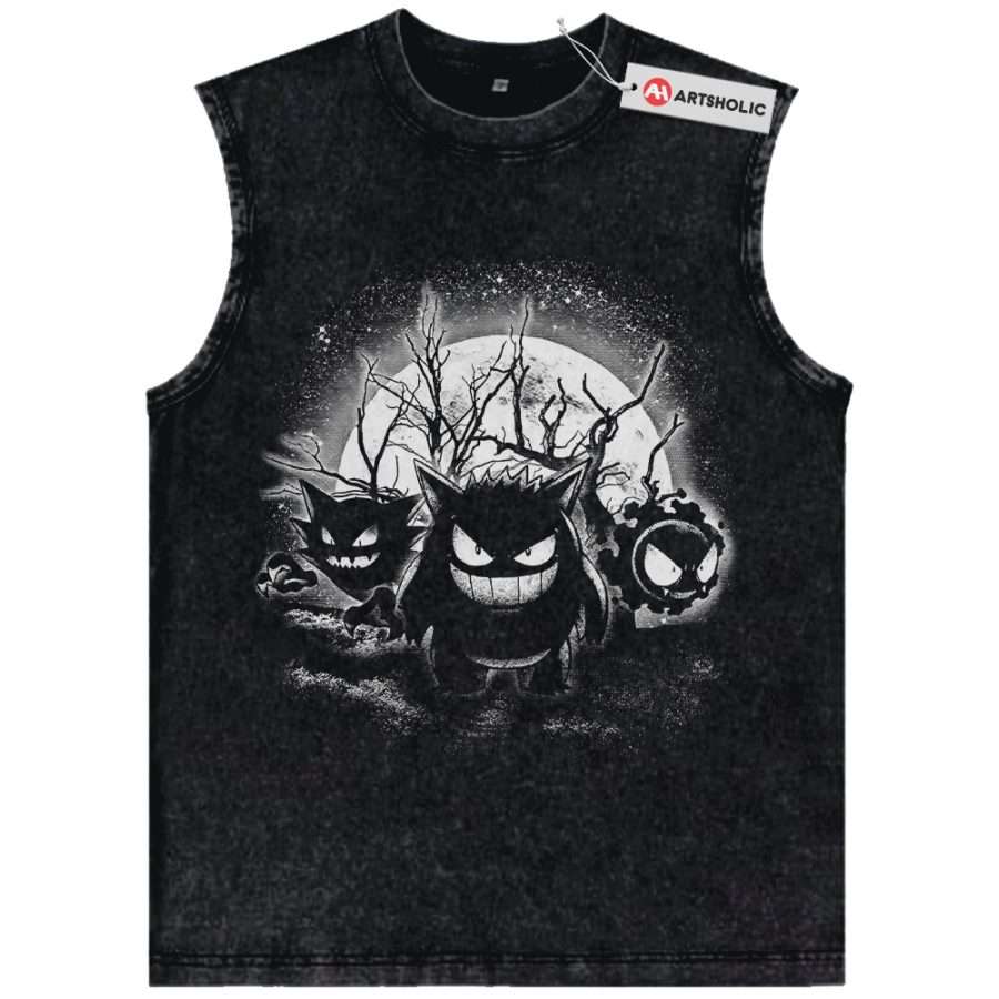 Alternative view of Pokemon Tank Top, Gengar Tank Top, Gatsly Tank Top, Haunter Tank Top, Anime Tank Top, Vintage Tank Top