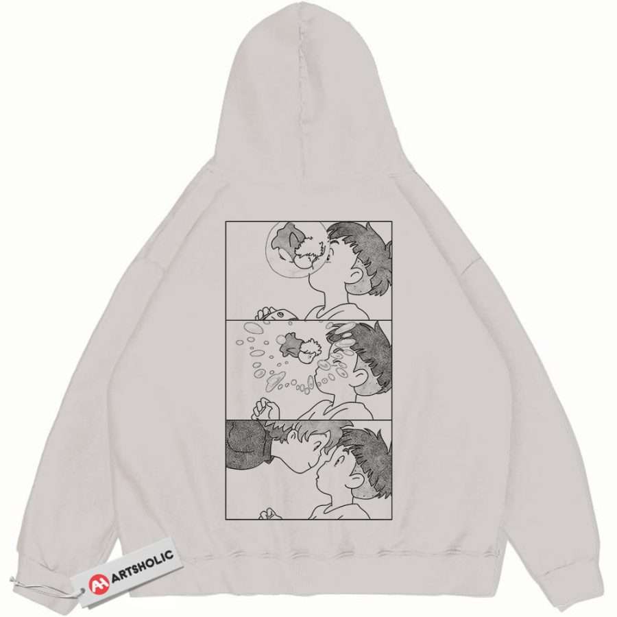 Alternative view of Ponyo Hoodie, Studio Ghibli Hoodie, Anime Hoodie, Vintage Hoodie