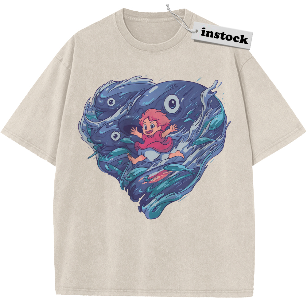 Ponyo Shirt, Studio Ghibli Shirt, Anime Shirt, Vintage T-Shirt