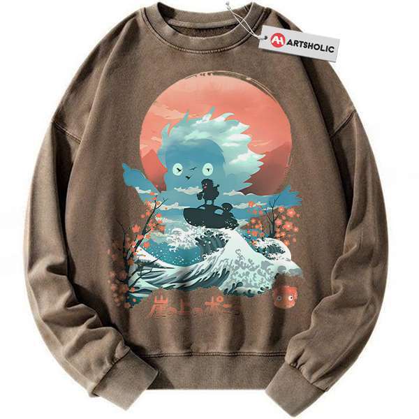 Alternative view of Ponyo Sweatshirt, Studio Ghibli Sweatshirt, Anime Sweatshirt, Vintage Sweater