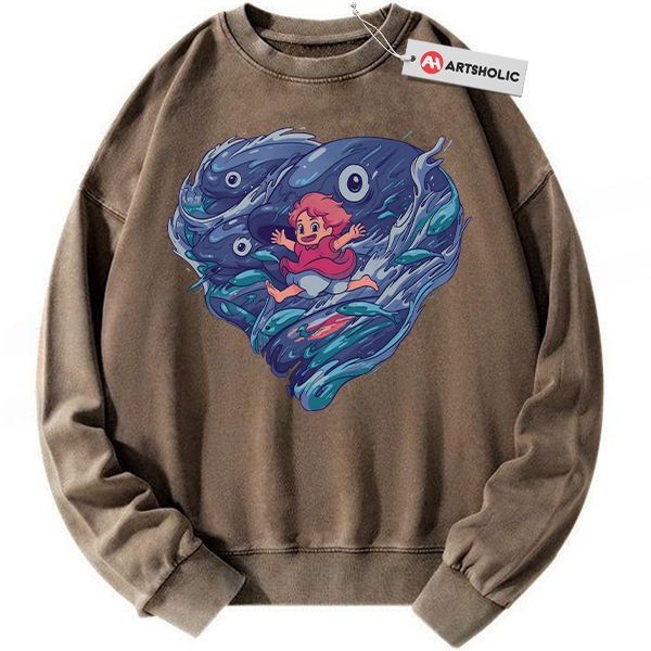 Alternative view of Ponyo Sweatshirt, Studio Ghibli Sweatshirt, Anime Sweatshirt, Vintage Sweatshirt