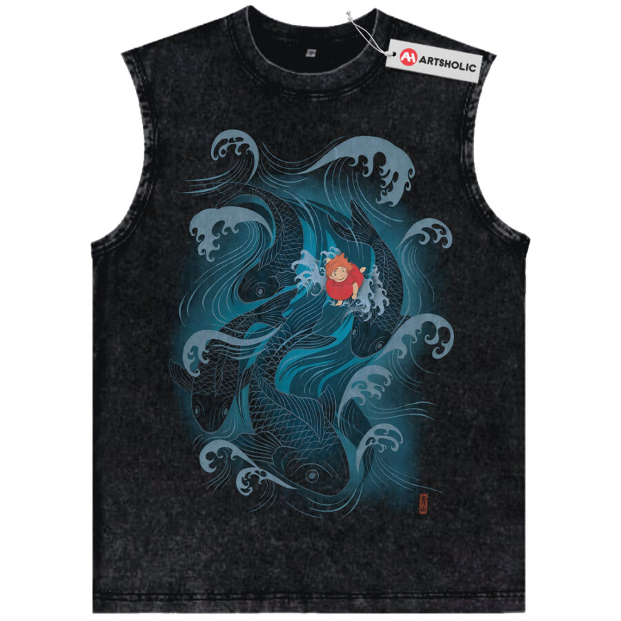 Alternative view of Ponyo Tank Top, Studio Ghibli Tank Top, Anime Tank Top, Vintage Tank Top