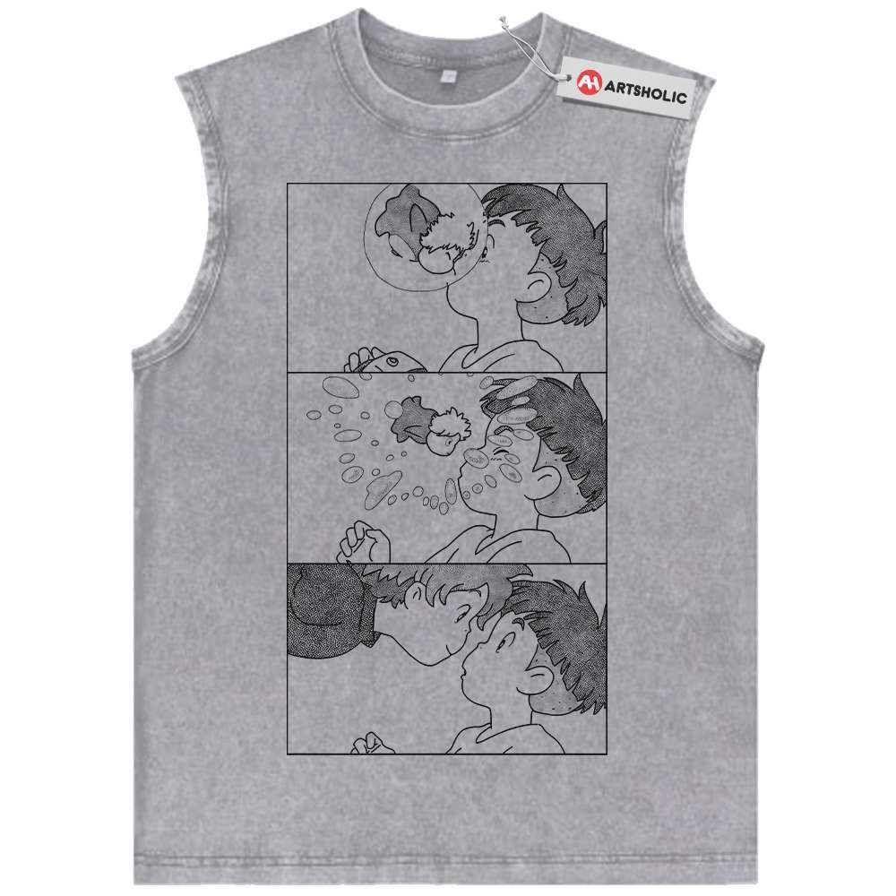 Alternative view of Ponyo Tank Top, Studio Ghibli Tank Top, Anime Tank Top, Vintage Tank Top
