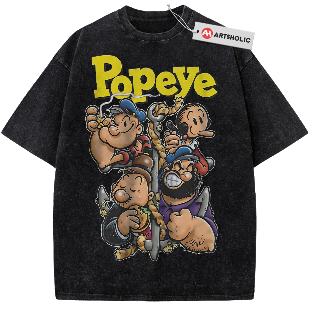 Alternative view of Popeye the Sailor Man Shirt, Animated Shirt, Vintage T-Shirt