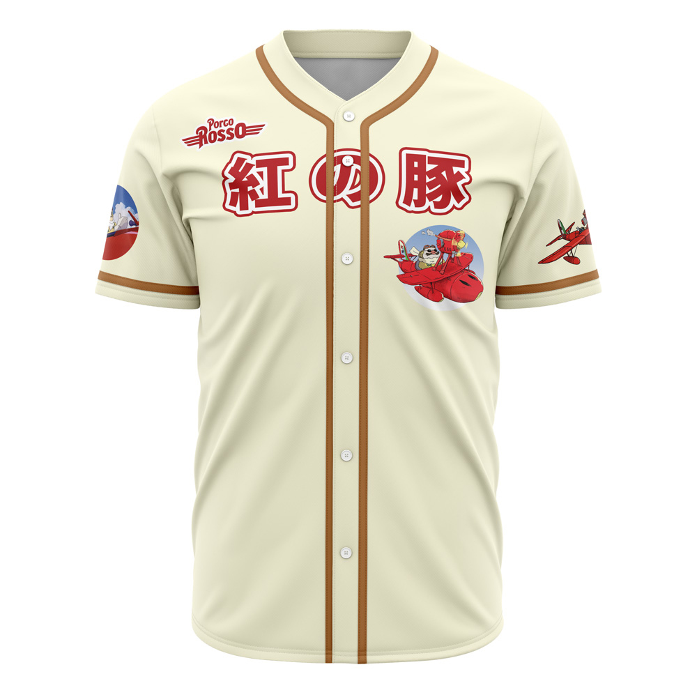 Porco Rosso Studio Ghibli Custom Baseball Jersey - Otaku Hall