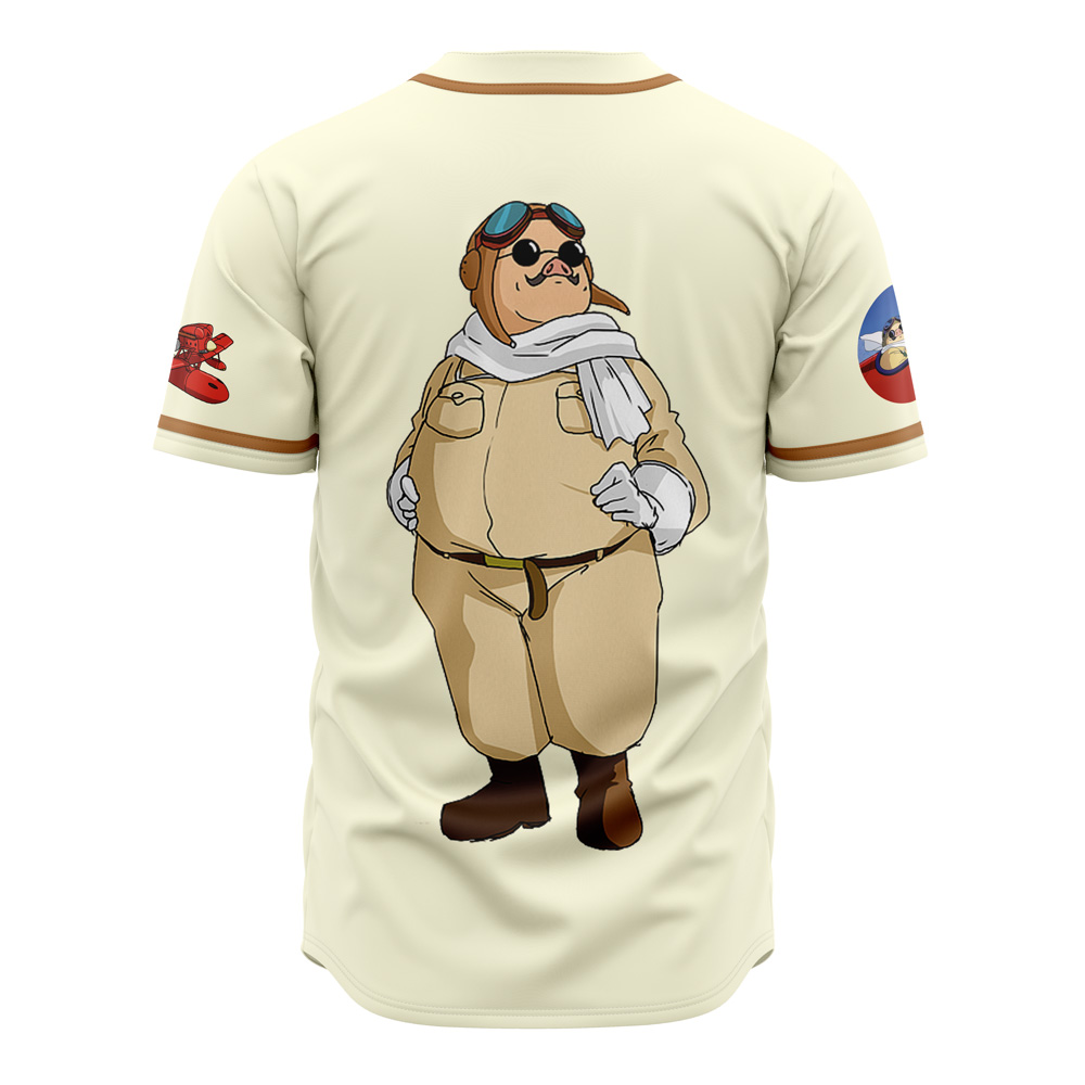 Alternative view of Porco Rosso Studio Ghibli Custom Baseball Jersey - Otaku Hall