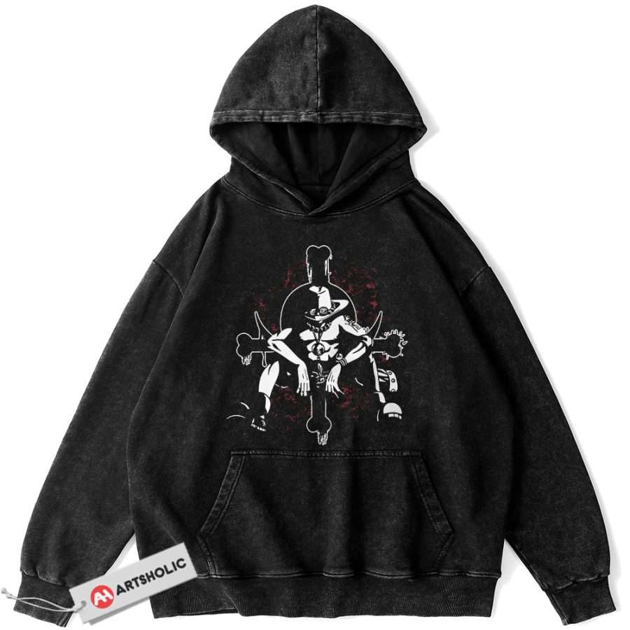 Alternative view of Portgas D Ace Hoodie, One Piece Hoodie, Anime Hoodie, Vintage Hoodie