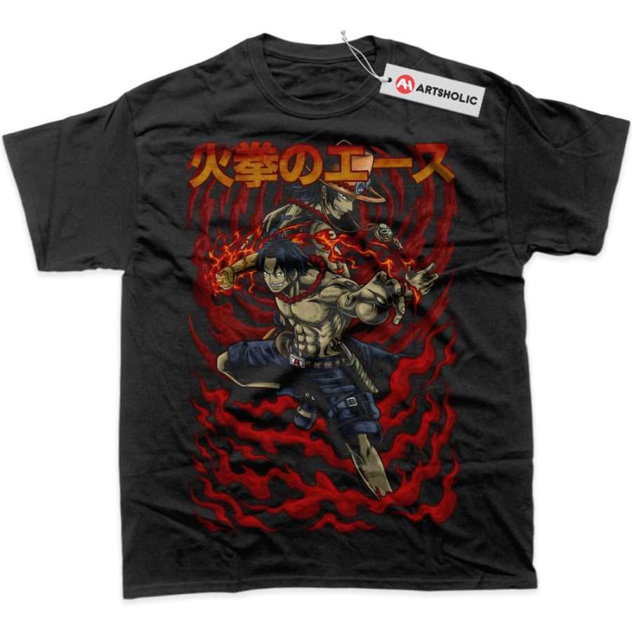 Alternative view of Portgas D Ace Shirt, One Piece Shirt, Anime Shirt, Graphic T-Shirt