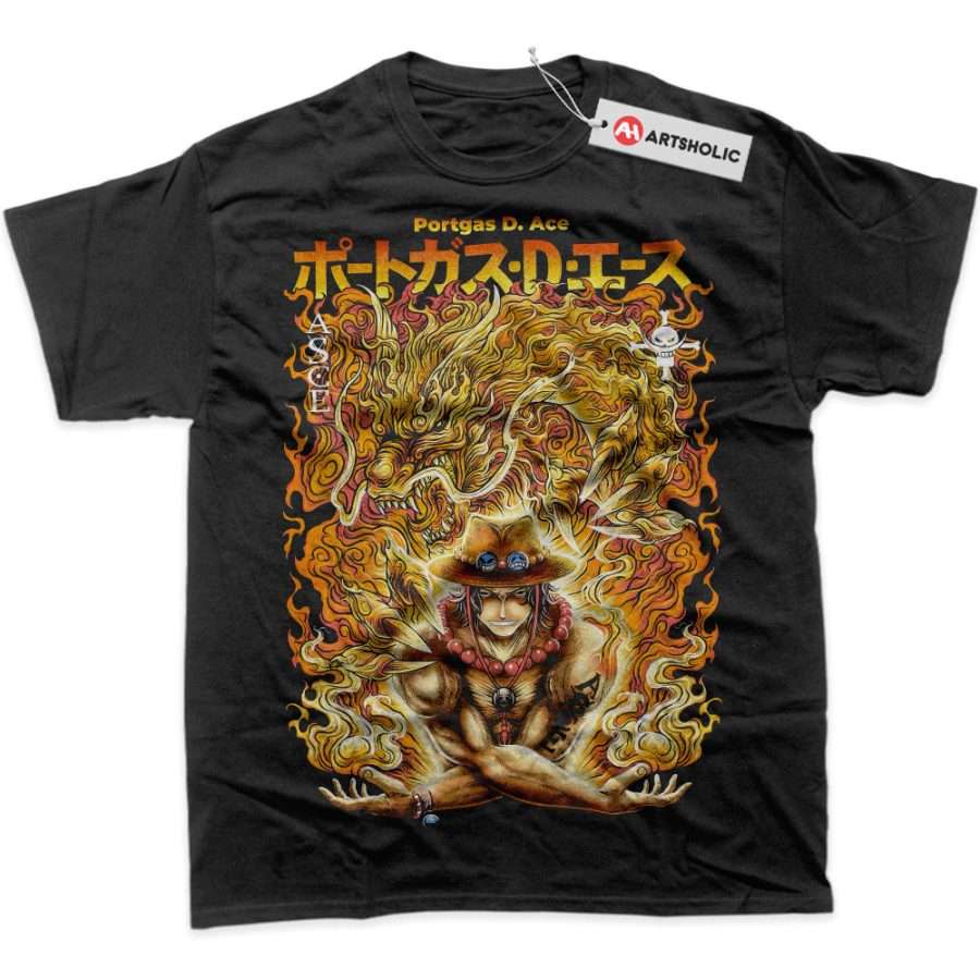 Alternative view of Portgas D Ace Shirt, One Piece Shirt, Anime Shirt, Graphic Tee