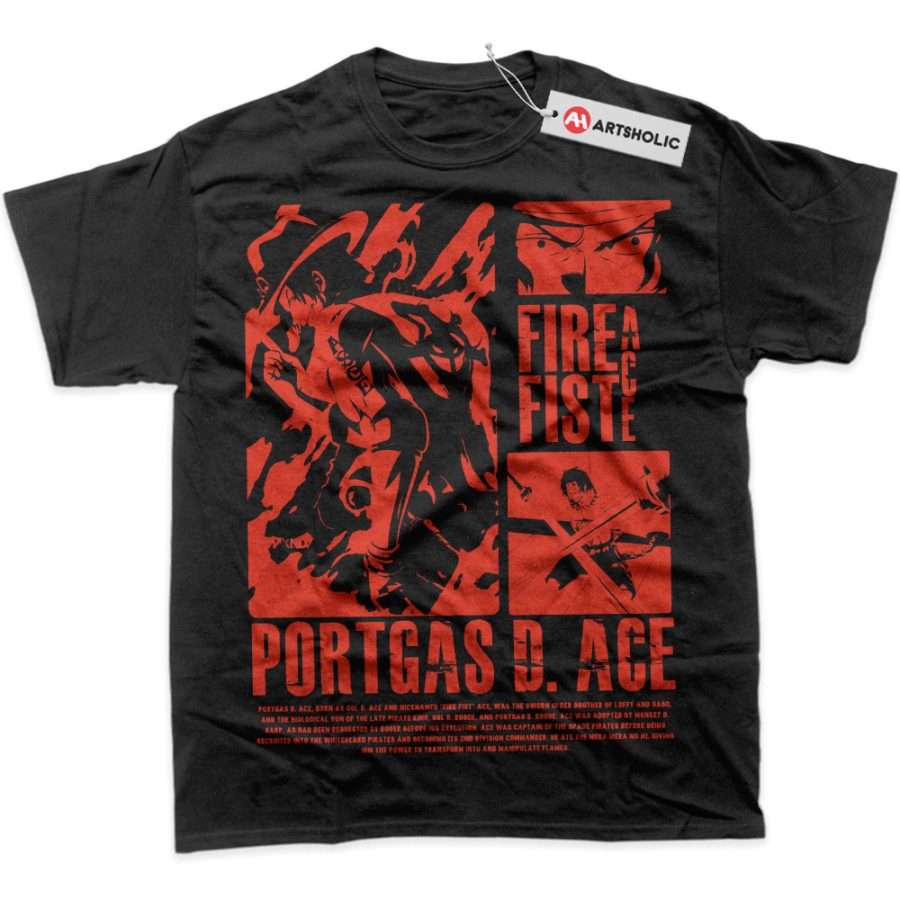 Alternative view of Portgas D Ace Shirt, One Piece Shirt, Anime Shirt, Graphic Tee
