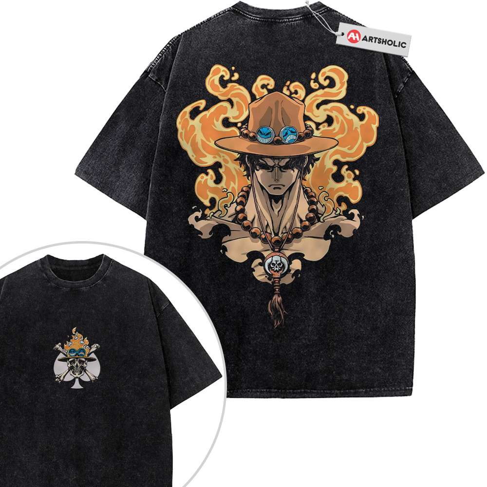 Portgas D Ace Shirt, One Piece Shirt, Anime Shirt, Vintage T-Shirt 2-Sided