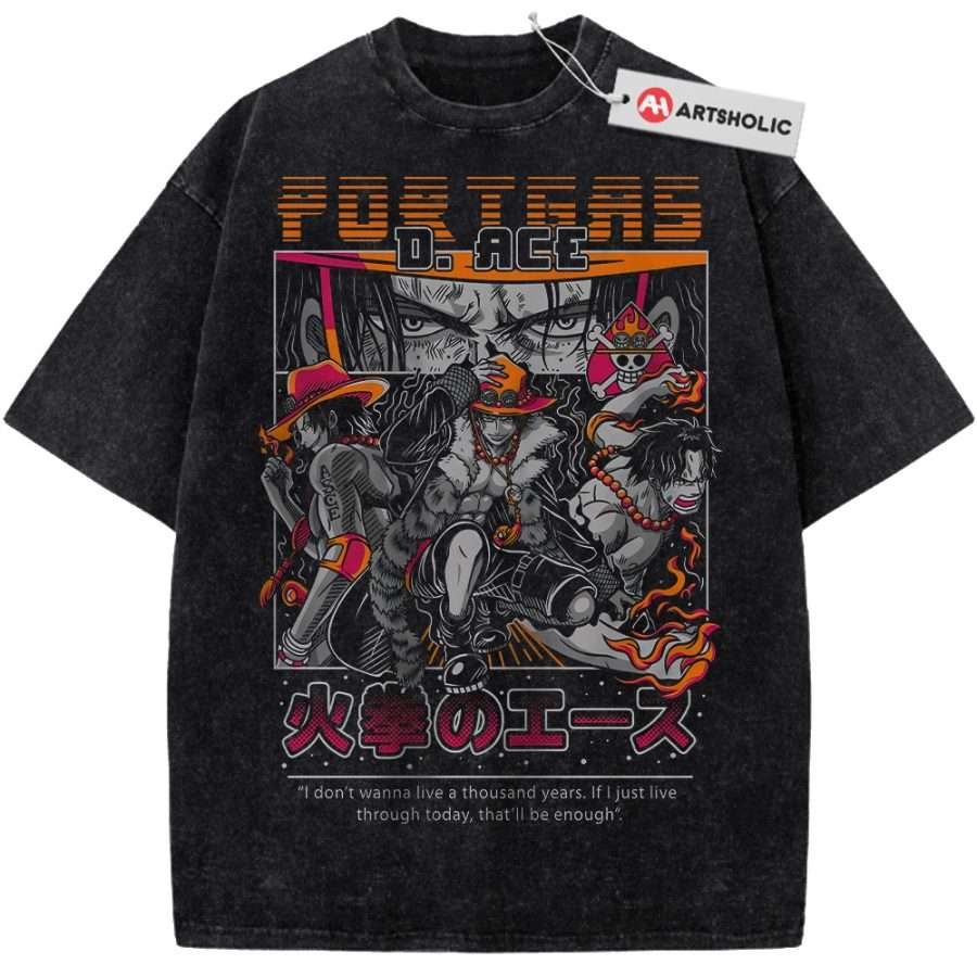 Alternative view of Portgas D Ace Shirt, One Piece Shirt, Anime Shirt, Vintage T-Shirt