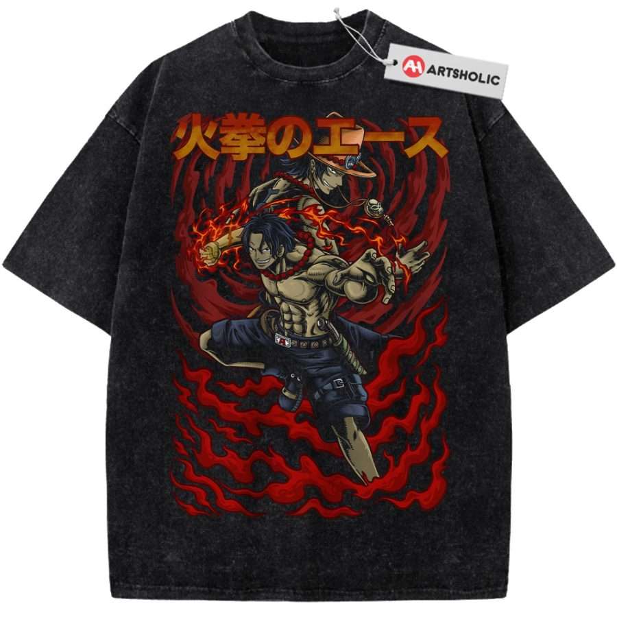 Alternative view of Portgas D Ace Shirt, One Piece Shirt, Anime Shirt, Vintage T-Shirt