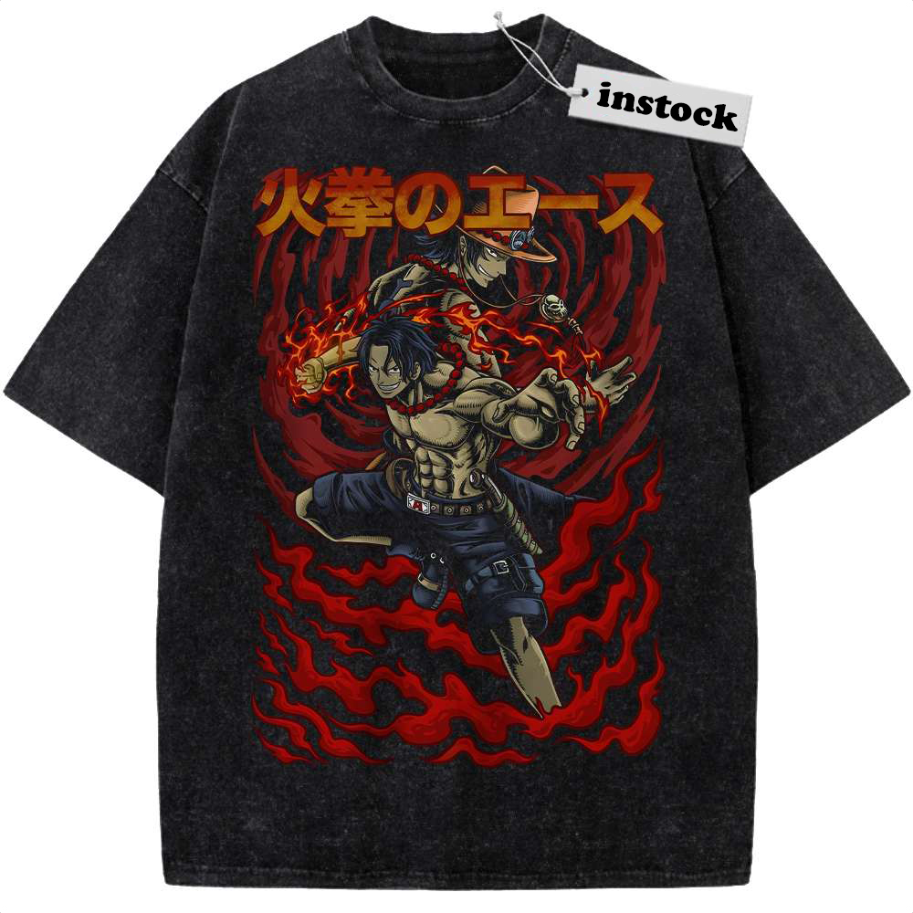 Portgas D Ace Shirt, One Piece Shirt, Anime Shirt, Vintage T-Shirt