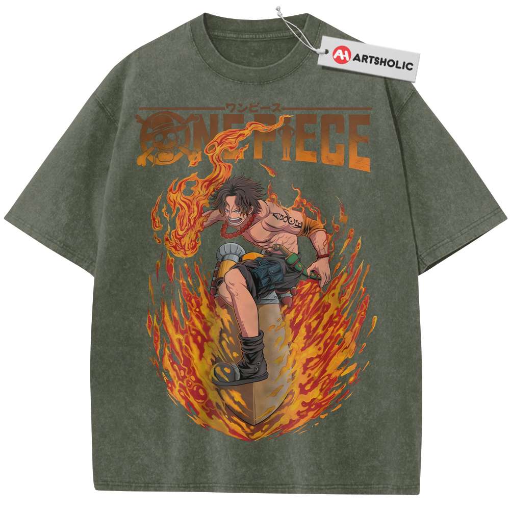 Alternative view of Portgas D Ace Shirt, One Piece Shirt, Anime Shirt, Vintage Tee
