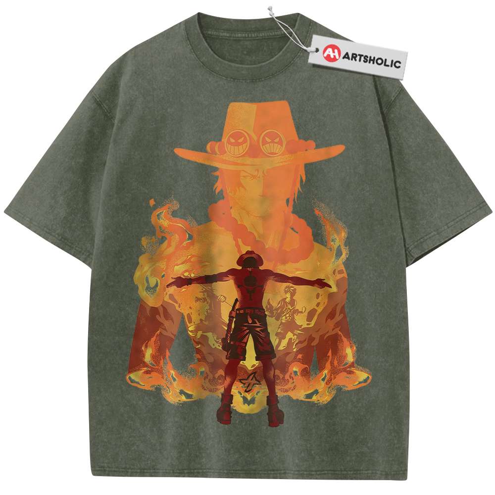 Alternative view of Portgas D Ace Shirt, One Piece Shirt, Anime Shirt, Vintage Tee