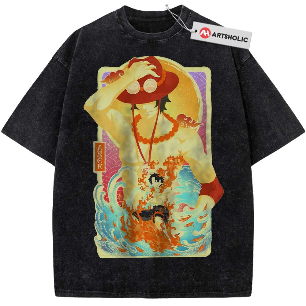 Alternative view of Portgas D Ace Shirt, One Piece Shirt, Anime Shirt, Vintage Tee
