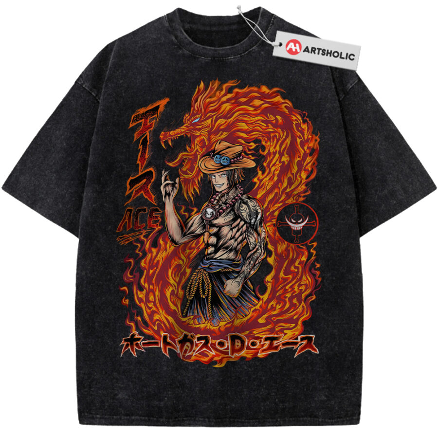 Alternative view of Portgas D Ace Shirt, One Piece Shirt, Anime Shirt, Vintage Tee