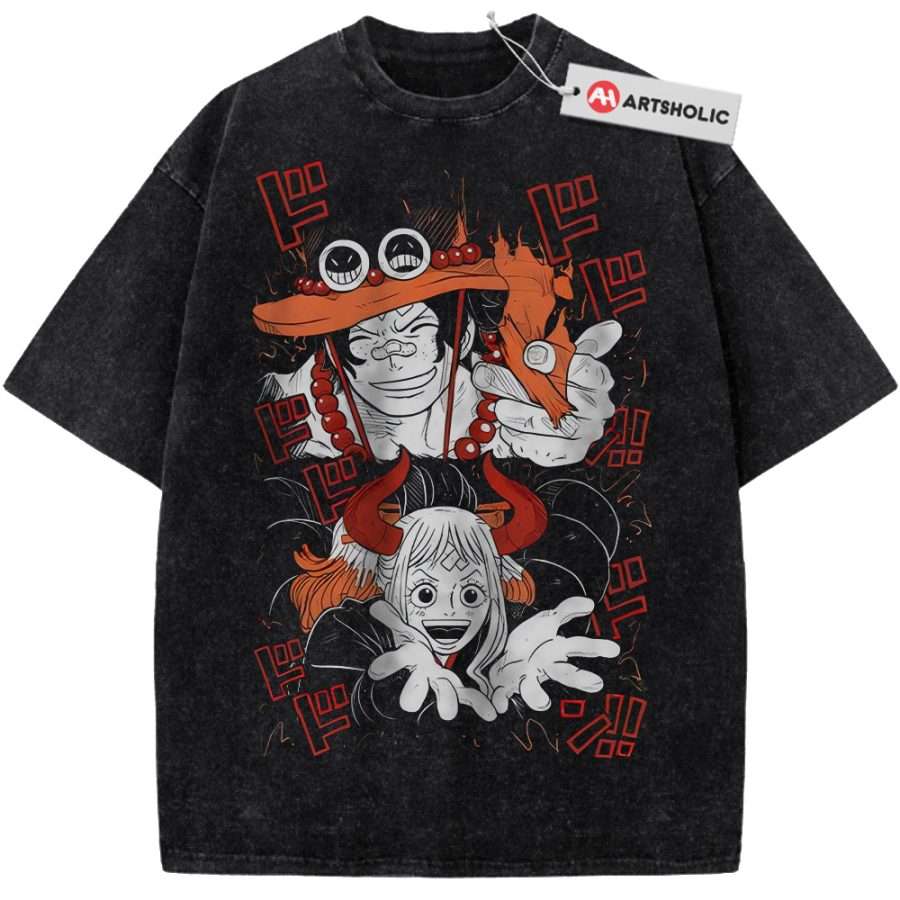 Alternative view of Portgas D Ace Shirt, Yamato Shirt, One Piece Shirt, Anime Shirt, Vintage Tee