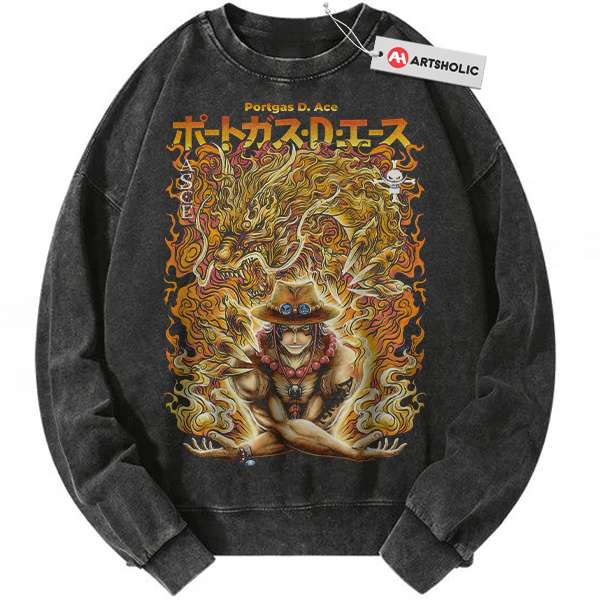 Portgas D Ace Sweatshirt, One Piece Sweatshirt, Anime Sweatshirt, Vintage Sweatshirt