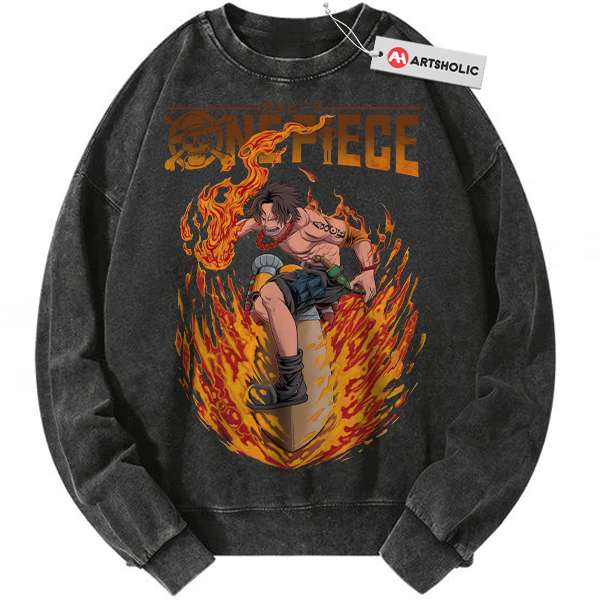 Portgas D Ace Sweatshirt, One Piece Sweatshirt, Anime Sweatshirt, Vintage Tee