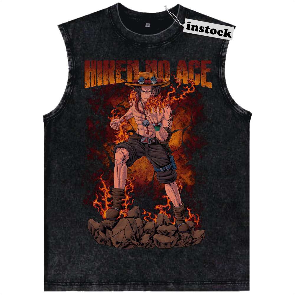 Portgas D Ace Tank Top, One Piece Tank Top, Anime Tank Top, Vintage Tank Top
