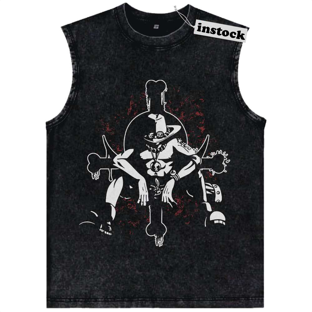 Portgas D Ace Tank Top, One Piece Tank Top, Anime Tank Top, Vintage Tank Top