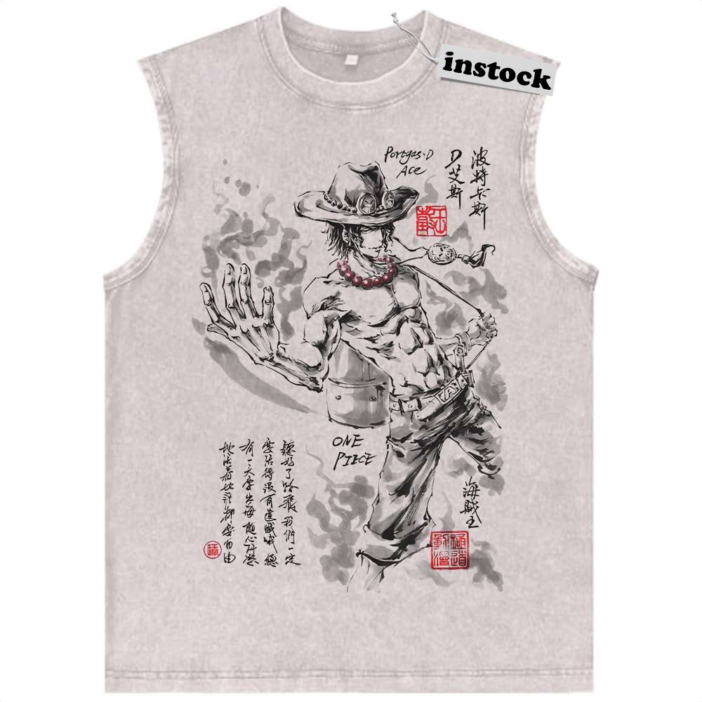 Portgas D Ace Tank Top, One Piece Tank Top, Anime Tank Top, Vintage Tank Top
