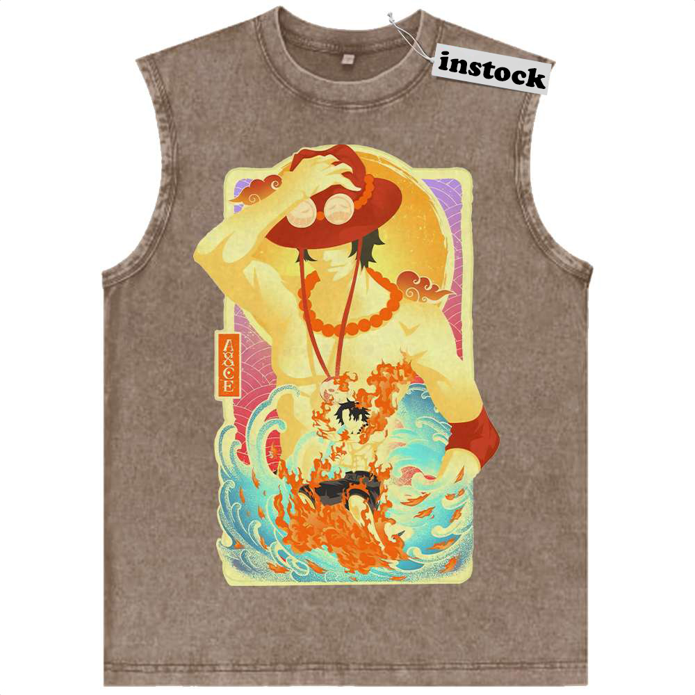 Portgas D Ace Tank Top, One Piece Tank Top, Anime Tank Top, Vintage Tank Top