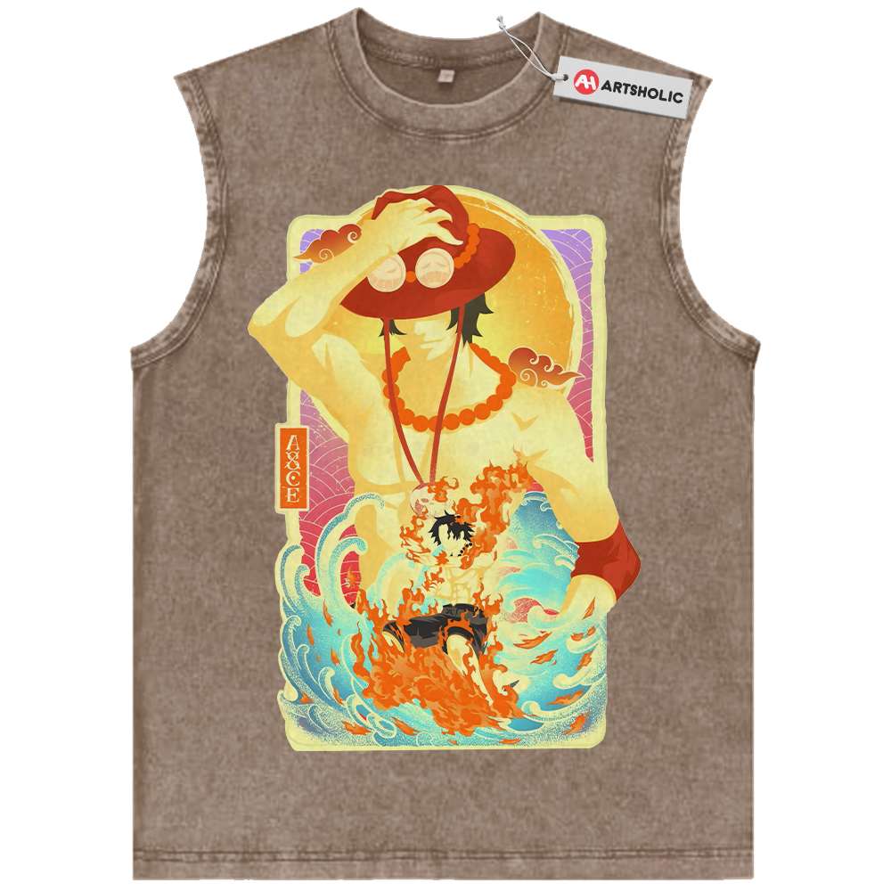 Portgas D Ace Tank Top, One Piece Tank Top, Anime Tank Top, Vintage Tank Top