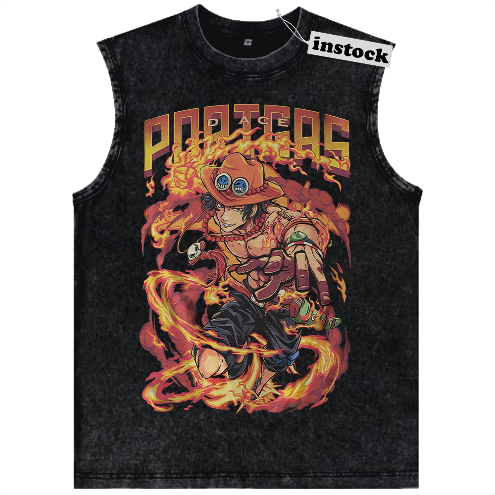 Portgas D Ace Tank Top, One Piece Tank Top, Anime Tank Top, Vintage Tank Top