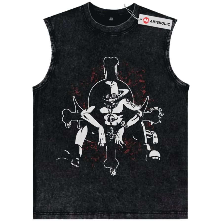 Alternative view of Portgas D Ace Tank Top, One Piece Tank Top, Anime Tank Top, Vintage Tank Top